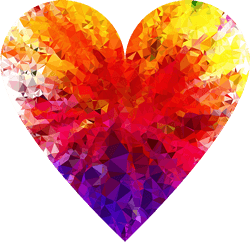 a colorful prism heart