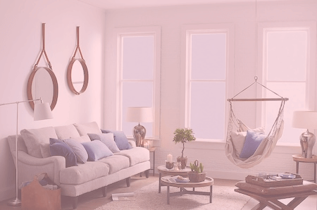 Image of living room in a pink color scheme